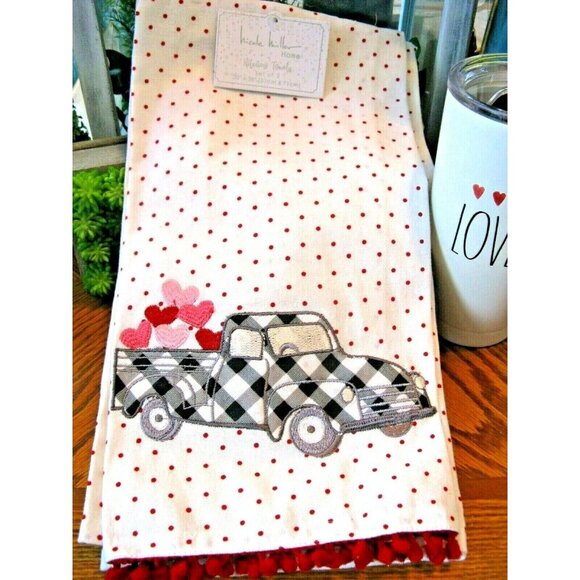 Nicole Miller Other - New Nicole Miller Pickup Truck & Hearts Valentine Kitchen Hand Towels Set of 2